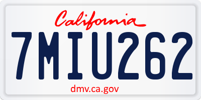 CA license plate 7MIU262