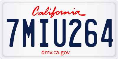 CA license plate 7MIU264