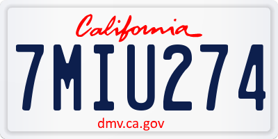 CA license plate 7MIU274