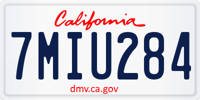 CA license plate 7MIU284
