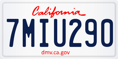 CA license plate 7MIU290