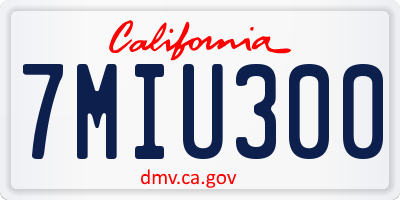 CA license plate 7MIU300