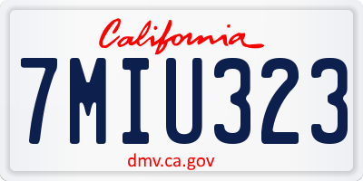 CA license plate 7MIU323