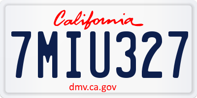 CA license plate 7MIU327