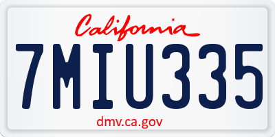 CA license plate 7MIU335