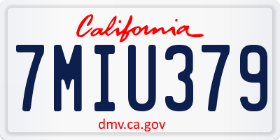 CA license plate 7MIU379