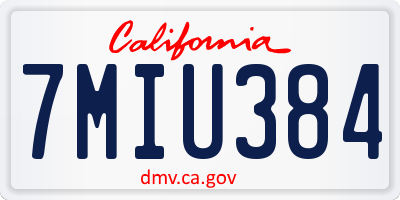 CA license plate 7MIU384