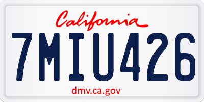 CA license plate 7MIU426