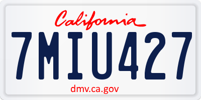 CA license plate 7MIU427