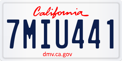 CA license plate 7MIU441