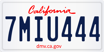 CA license plate 7MIU444