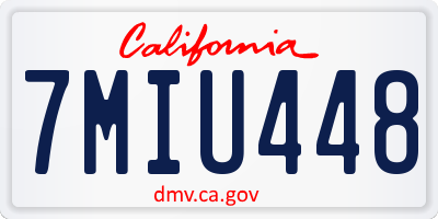 CA license plate 7MIU448