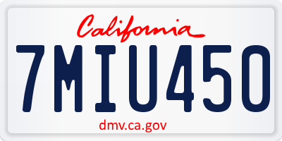 CA license plate 7MIU450