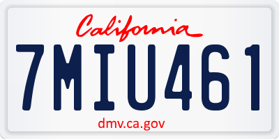 CA license plate 7MIU461