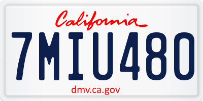 CA license plate 7MIU480