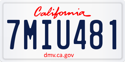CA license plate 7MIU481