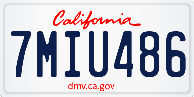 CA license plate 7MIU486