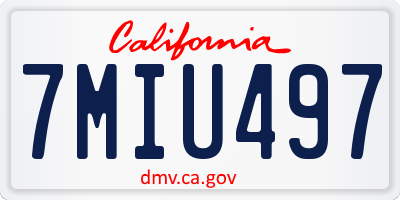 CA license plate 7MIU497