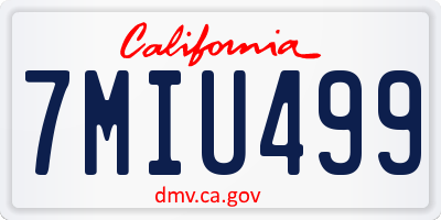 CA license plate 7MIU499