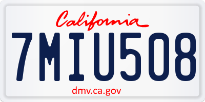 CA license plate 7MIU508