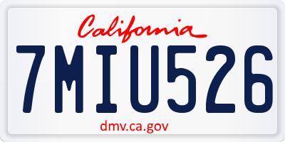 CA license plate 7MIU526