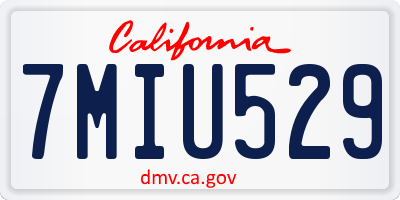 CA license plate 7MIU529