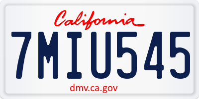 CA license plate 7MIU545