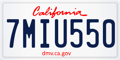 CA license plate 7MIU550