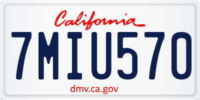CA license plate 7MIU570