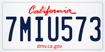 CA license plate 7MIU573