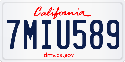 CA license plate 7MIU589