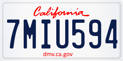 CA license plate 7MIU594