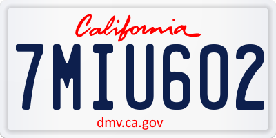 CA license plate 7MIU602
