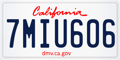 CA license plate 7MIU606