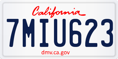 CA license plate 7MIU623