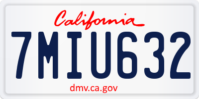 CA license plate 7MIU632