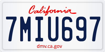 CA license plate 7MIU697