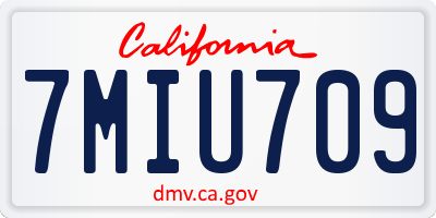 CA license plate 7MIU709