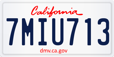 CA license plate 7MIU713