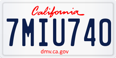 CA license plate 7MIU740