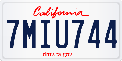 CA license plate 7MIU744