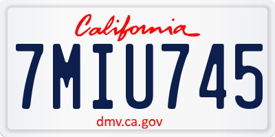 CA license plate 7MIU745