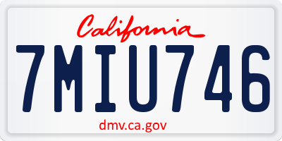 CA license plate 7MIU746