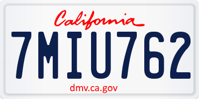 CA license plate 7MIU762