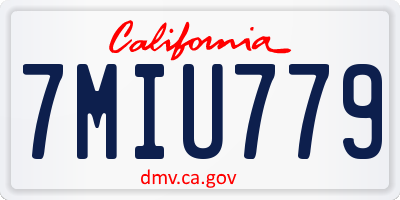 CA license plate 7MIU779