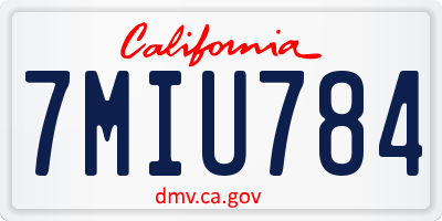 CA license plate 7MIU784