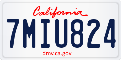 CA license plate 7MIU824