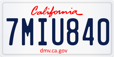 CA license plate 7MIU840