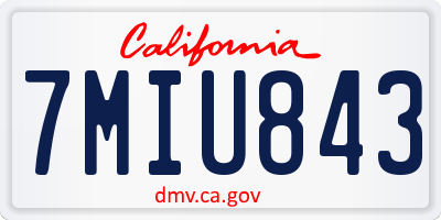 CA license plate 7MIU843