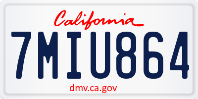 CA license plate 7MIU864